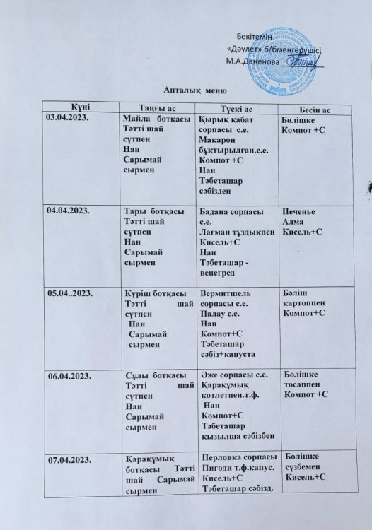Ас мәзірі