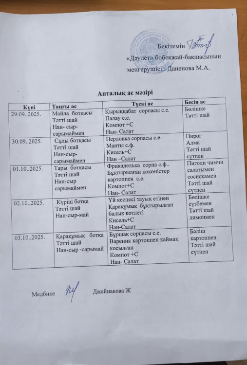 Ас мәзірі