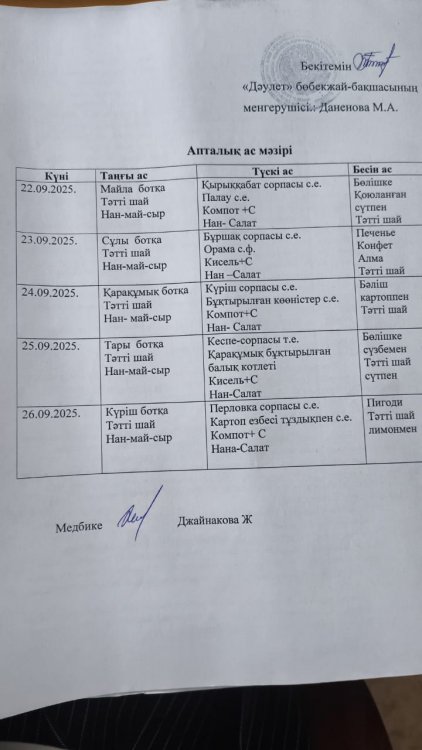 Ас мәзірі